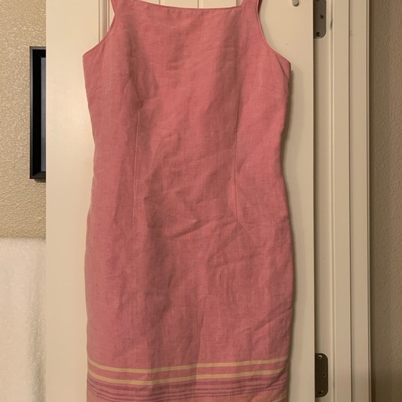 Ann Taylor loft Pink and Yellow Midi Dress - Picture 1 of 5